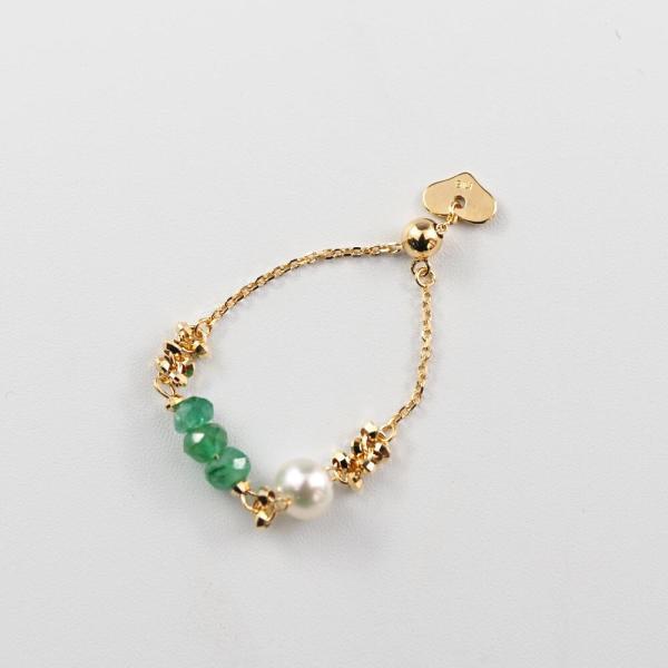 チェーンリング k18 18K 18金 指輪 ゆびわ 鎖 あこや パール 真珠 エメラルド グリーン 重ね付け リング 華奢 ジュエリー ブランド プレゼント おすすめ |  | 03