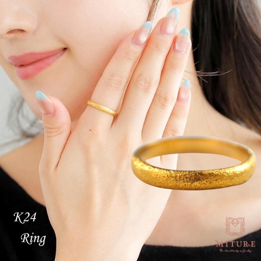24金指輪 24金 指輪 純金 ゴールド リング k24 ゆびわ 甲丸 スターダスト 艶消し シンプル 地金 ジュエリー プレゼント レディース メンズ | 