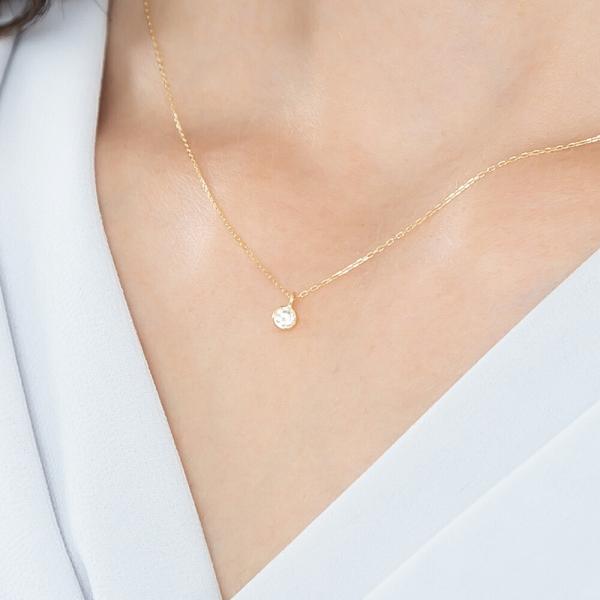 ネックレス レディース k18 一粒ダイヤ 0.1ct ダイヤ ゴールド 18金 プレゼント 女性 |  | 02