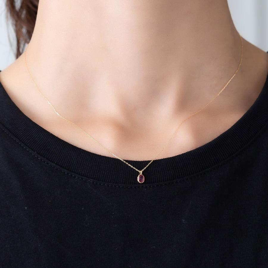 ルビー ネックレス 18k ルビー K18 18金 ネックレス 一粒 7月誕生石 彼女 出産祝い プレゼント ギフトの画像