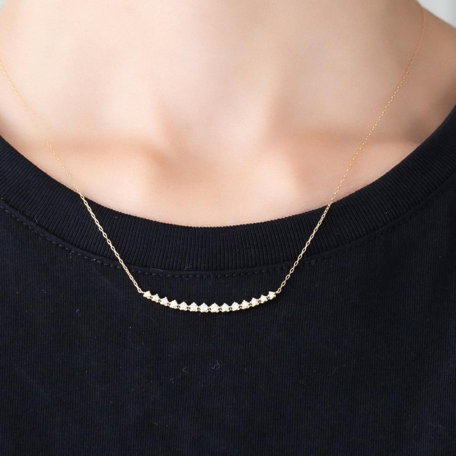 ネックレス レディース 18金 ダイヤ 0.3ct ダイヤモンド ライン k18 プレゼント ギフト MITURE ミチュールの画像