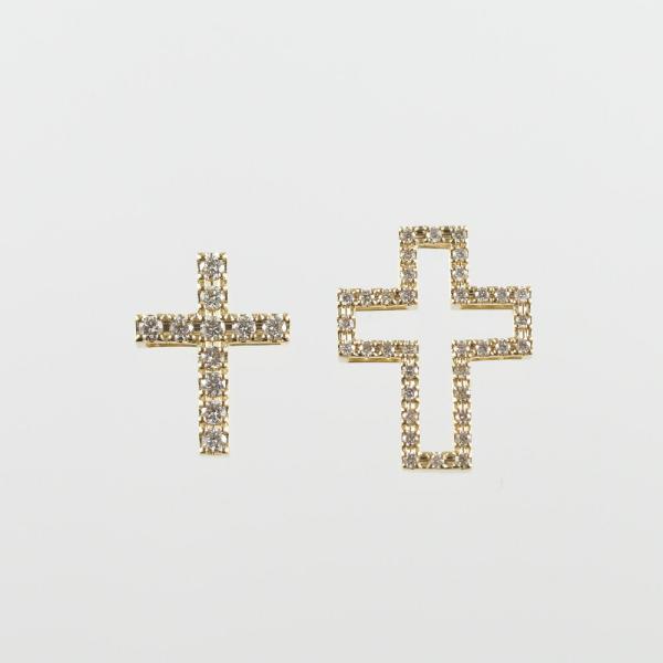 メンズ クロス ネックレス18金 18k メ ダイヤモンド 大きい 十字架 地金 ダイヤ 4way |  | 03