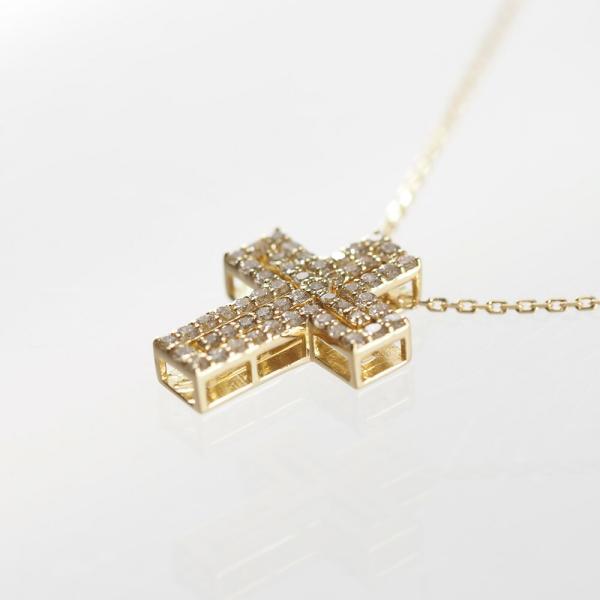 18金 18k メンズ クロス ネックレス ダイヤモンド 小さめ レディース   十字架 地金 ダイヤ 4way |  | 02