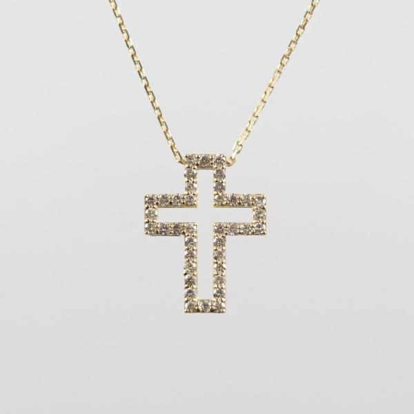 18金 18k メンズ クロス ネックレス ダイヤモンド 小さめ レディース   十字架 地金 ダイヤ 4way |  | 06