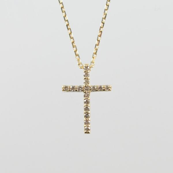 18金 18k メンズ クロス ネックレス ダイヤモンド 小さめ レディース   十字架 地金 ダイヤ 4way |  | 07