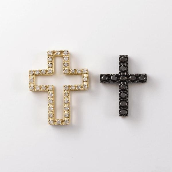 メンズ クロス ネックレス ペンダント 18金 18k ダイヤモンド ブラックダイヤモンド 大きい 十字架 地金 ダイヤ 4way |  | 03