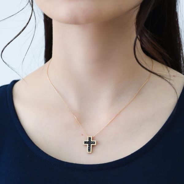 メンズ クロス ネックレス ペンダント 18金 18k ダイヤモンド ブラックダイヤモンド 大きい 十字架 地金 ダイヤ 4way |  | 08