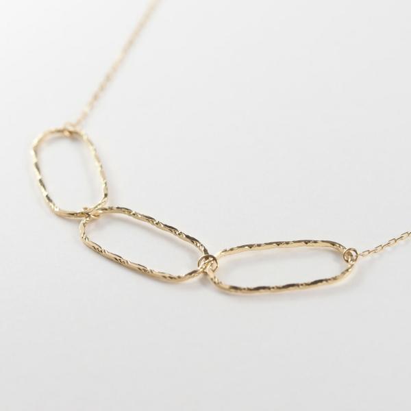 ネックレス ジュエリー レディース人気 18k K18 チェーン トラックチェーン 鎖 輪っか 大きい 流行 トレンド おしゃれ ブランド ゴールド  シンプル 大人 |  | 01