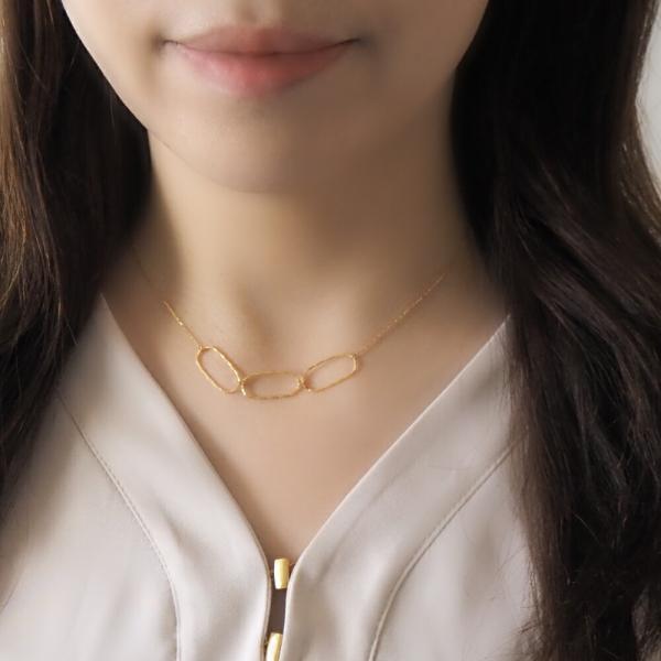 ネックレス ジュエリー レディース人気 18k K18 チェーン トラックチェーン 鎖 輪っか 大きい 流行 トレンド おしゃれ ブランド ゴールド  シンプル 大人 |  | 06