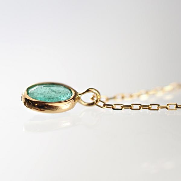 エメラルド ネックレス オーバル  K18イエローゴールド 一粒 5月誕生石 プレゼント ギフト |  | 04