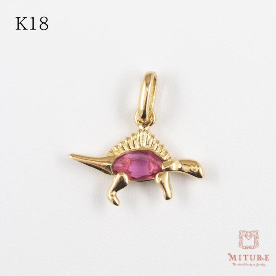 ペンダント ネックレス ルビー K18 イエローゴールド 18k 18金 恐竜 スピノサウルス プレゼント 贈り物 ギフト ジュエリー アクセサリー | 