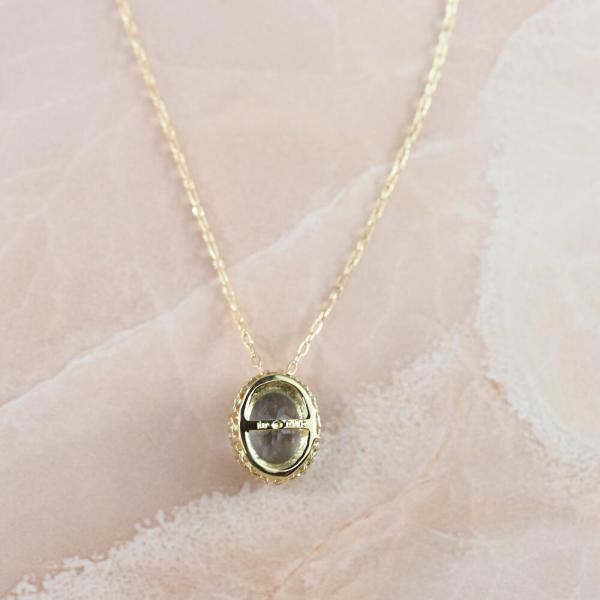 アクアマリン ネックレス 18金 k18 ダイヤ ダイヤ取り巻き 18k オーバル 12月誕生石 カラーストーン シンプル |  | 08