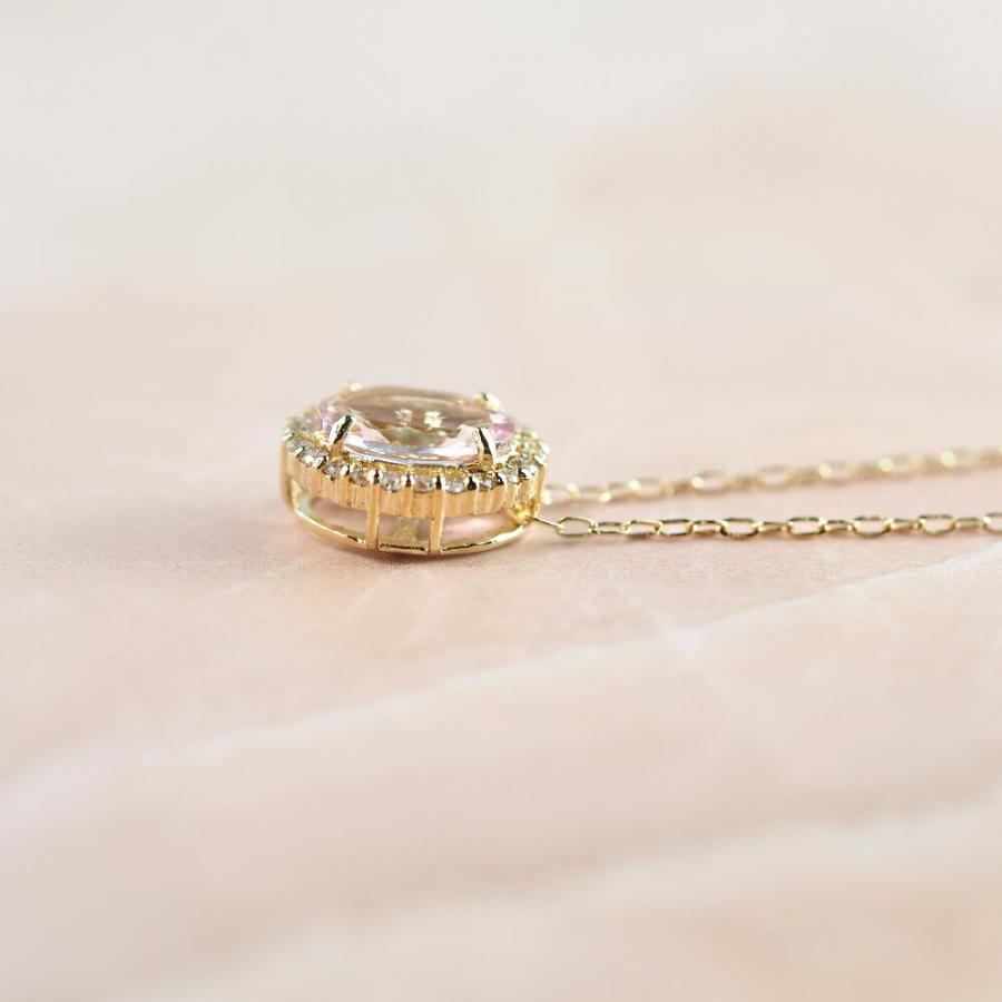 モルガナイト ネックレス 18金 k18 ダイヤ ダイヤ取り巻き 18k モルガナイト ネックレス 18金 k18 ダイヤ ダイヤ取り巻き 18k