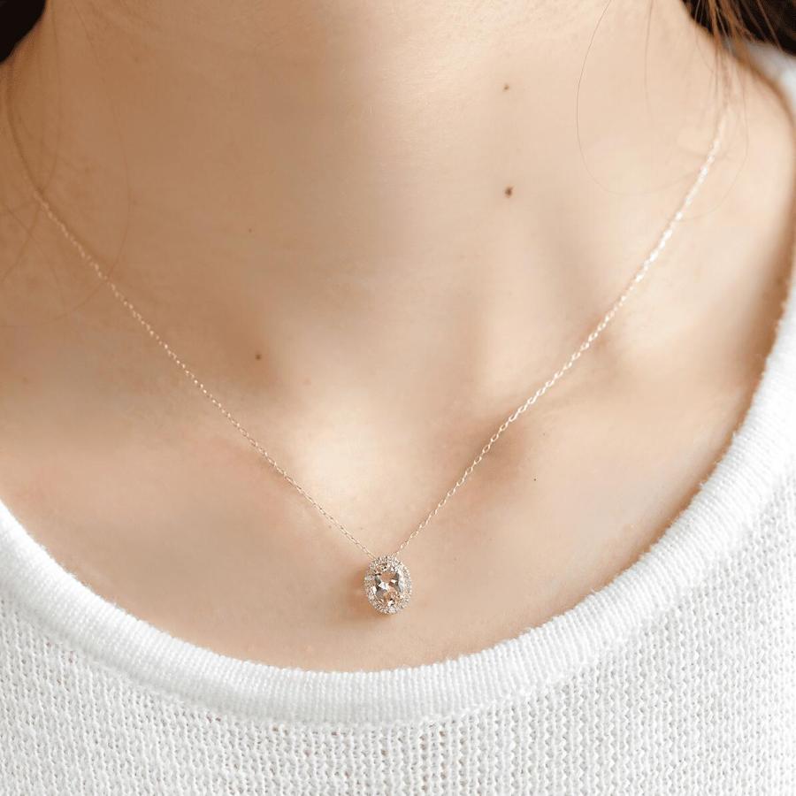 モルガナイト ネックレス 18金 k18 ダイヤ ダイヤ取り巻き 18k モルガナイト ネックレス 18金 k18 ダイヤ ダイヤ取り巻き 18k