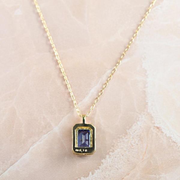 タンザナイト ネックレス k18 ダイヤ ダイヤ取り巻き 18k 18金 角 12月誕生石 カラーストーン シンプル |  | 04