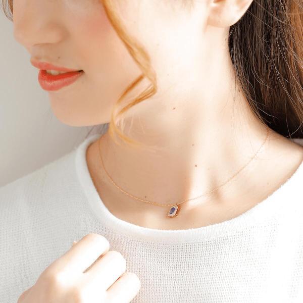 タンザナイト ネックレス k18 ダイヤ ダイヤ取り巻き 18k 18金 角 12月誕生石 カラーストーン シンプル |  | 06