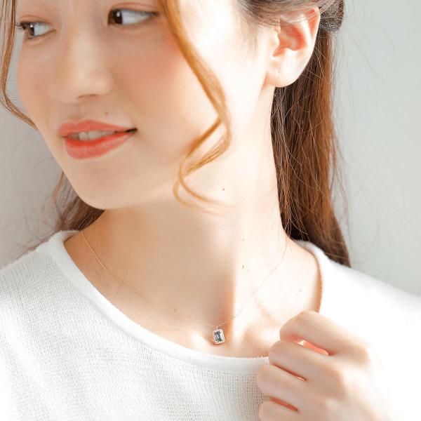 タンザナイト ネックレス k18 ダイヤ ダイヤ取り巻き 18k 18金 角 12月誕生石 カラーストーン シンプル |  | 07