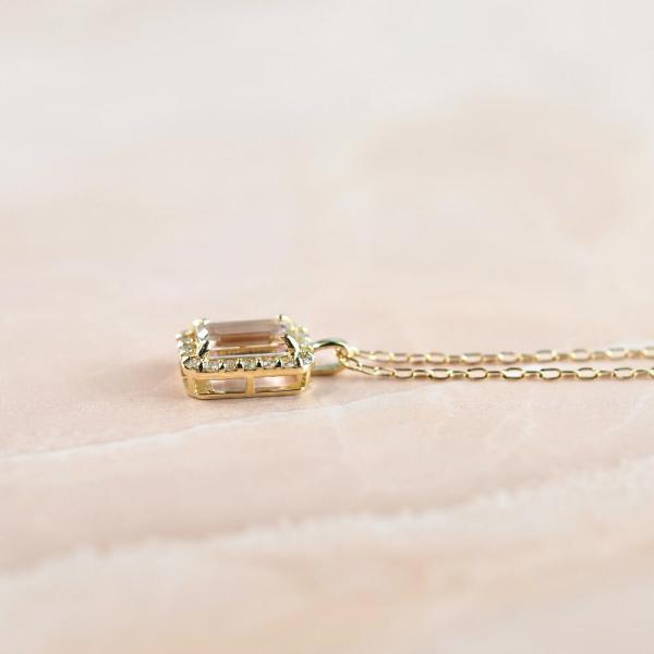 モルガナイト ネックレス k18 ダイヤ ダイヤ取り巻き 18k 18金 角 12月誕生石 カラーストーン シンプル |  | 07
