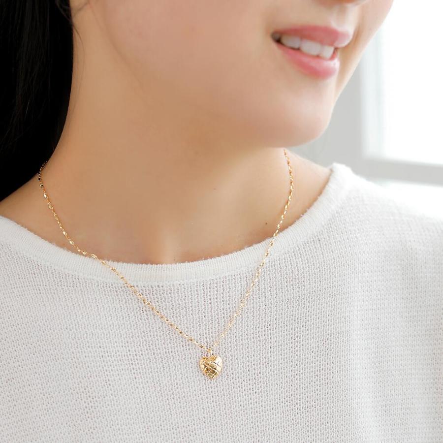 K18 ハート ペンダント トップ 18k 18金 ゴールド 大きい ボリューム 地金 ジュエリー アクセサリー メロンパン レディース |  | 03