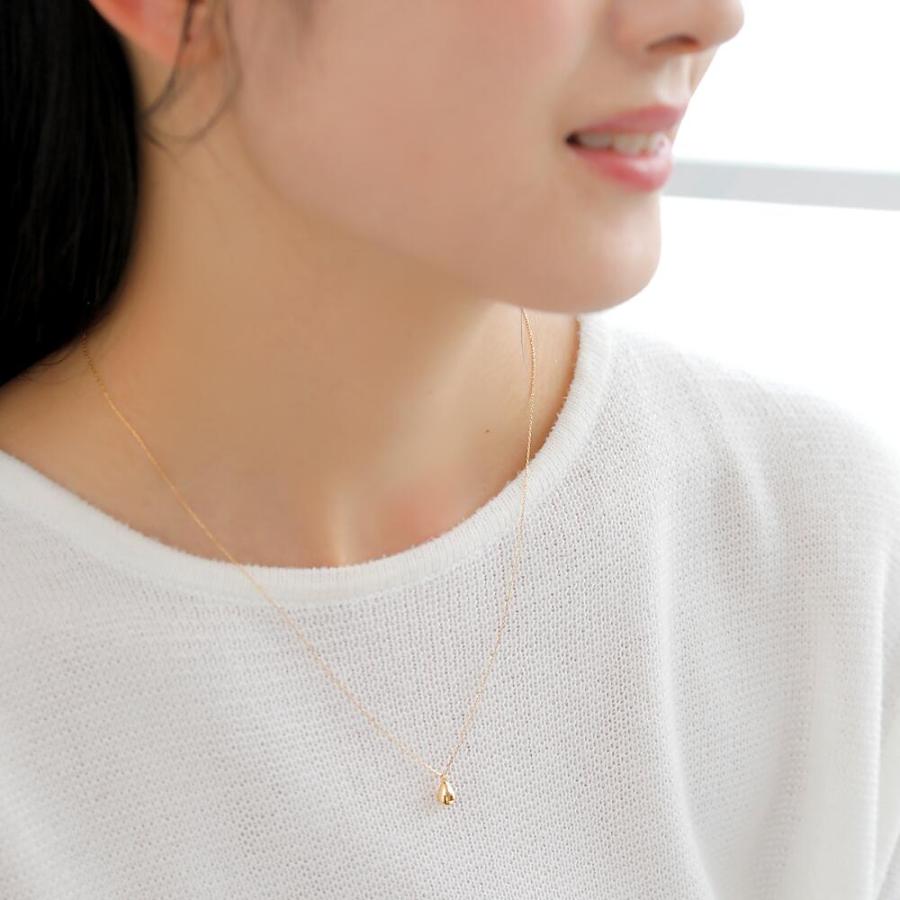 ネックレス レディース シンプル　シンプルコーデ K18 18Kイエローゴールド ペアシェイプ つゆ 雫 ドロップ プレゼント ギフトの画像