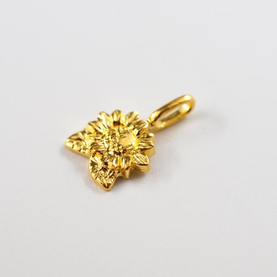 ペンダントトップ 24金 ペンダント 純金 k24 24K 向日葵 ひまわり フラワー 花 ネックレス ゴールド レディースの画像