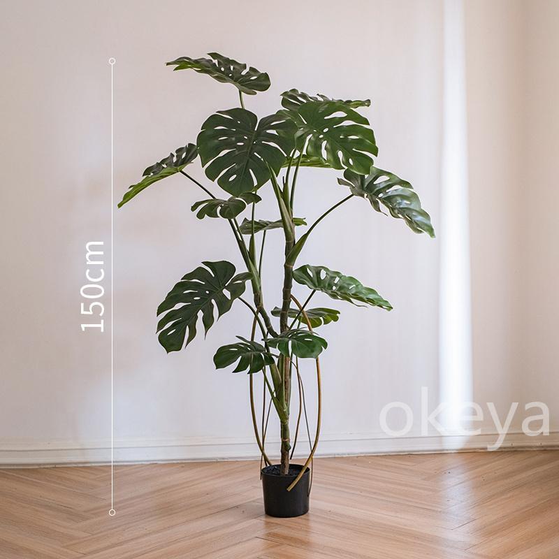 モンステラ モンステラツリー グリーン 観葉植物 造花 タヒチ 南国 夏 観葉植物 大型 インテリア 人工 フェイク 模様替え おしゃれ モダン シンプル 店舗_4
