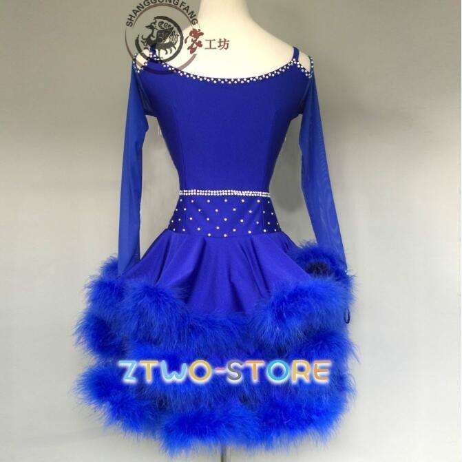 ラテンダンス発表会用ドレス ラテンドレス ワルツ ラテン系 豪華 ダンスドレス ワルツ専用演出用 ラテンワンピース 社交ダンスドレス 衣装 開場ドレス_1