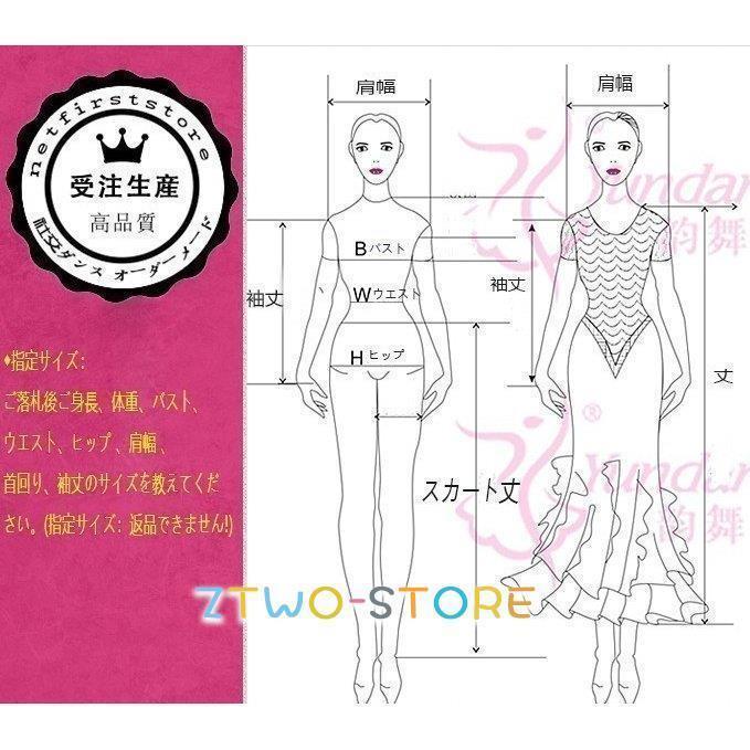 ラテンダンス発表会用ドレス ラテンドレス ワルツ ラテン系 豪華 ダンスドレス ワルツ専用演出用 ラテンワンピース 社交ダンスドレス 衣装 開場ドレス_2