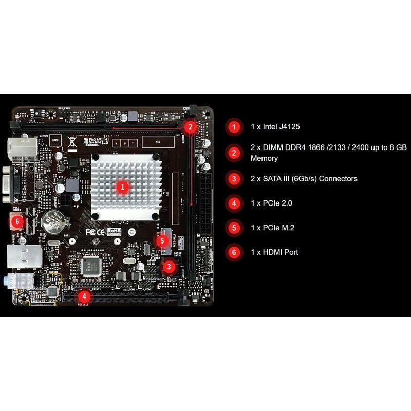 Biostar Intel Celeron J4125 搭載 オンボードマザーボード Mini