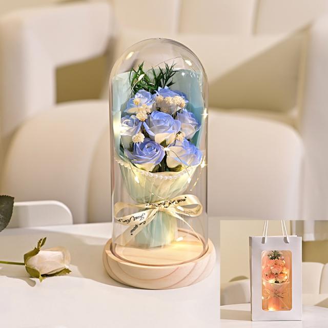 プリザーブドフラワー　母の日 ギフト 敬老の日 プレゼント お祝いプレゼントガラス 枯れない花 永遠の花 ナイトライト ボトル 結婚式 発表会 誕生日 記念日（Yahoo!・mitusawa6）