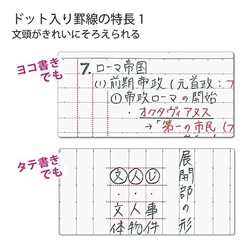 コクヨ ノート キャンパスノート プリント貼付用 B5ノビ ドット入りA罫 5色パック ノ-3HATX5｜mitusawa7｜07