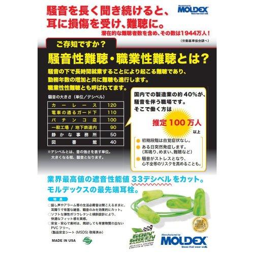 MOLDEX 耳栓 ゴーイングリーン 6620 ひも無 1ペア｜mitusawa7｜02