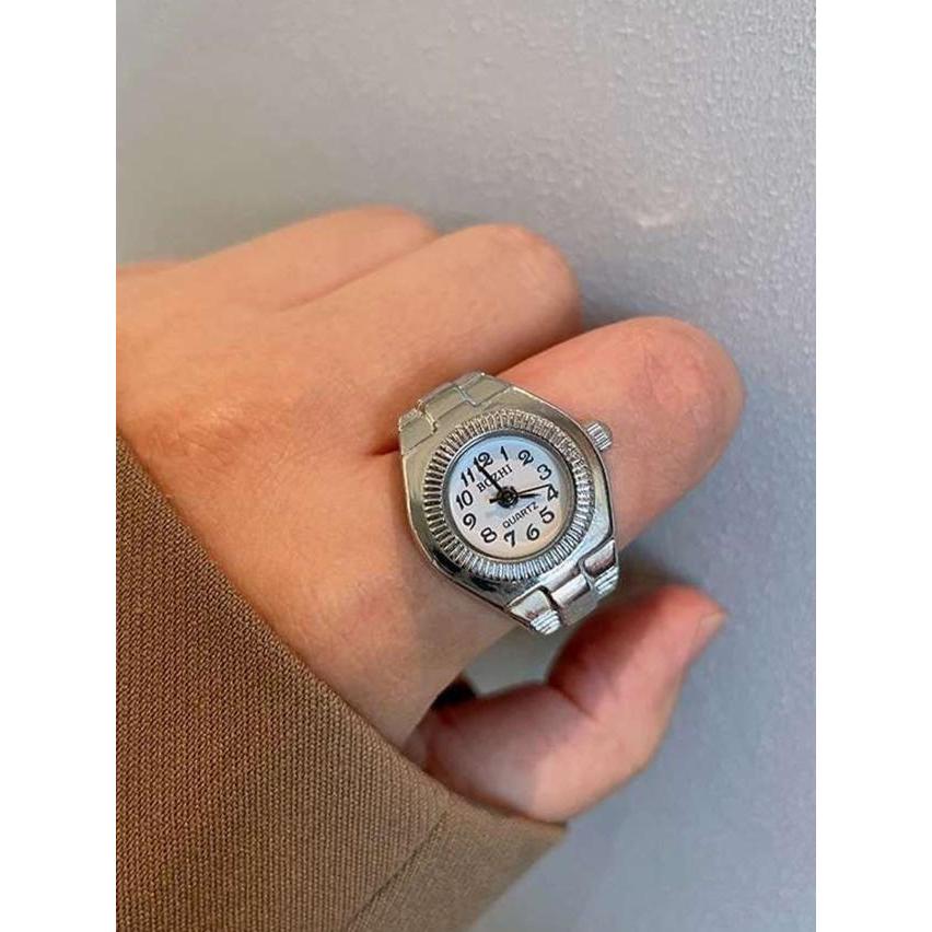 1個 アラビア数字文字盤の リング型 クォーツ 腕時計、INSスタイル