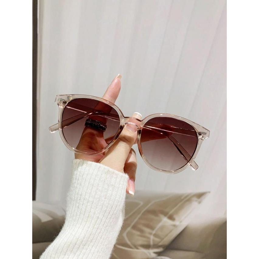 女性用ラウンドフレームファッションメガネ、かわいいデコラティブ