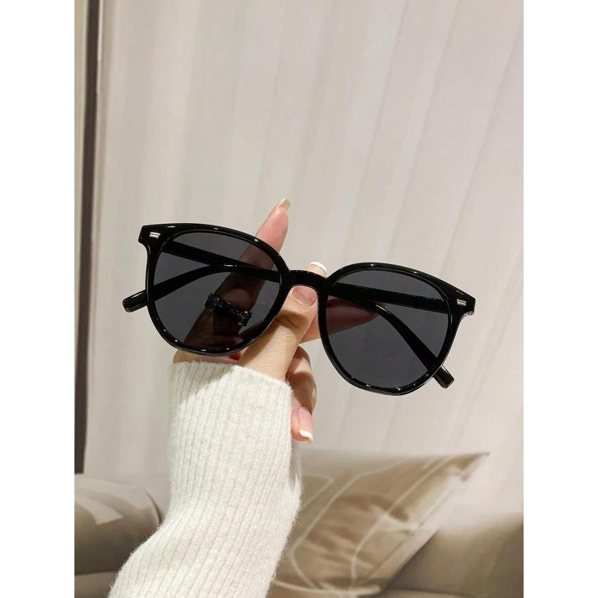 女性用ラウンドフレームファッションメガネ、かわいいデコラティブ