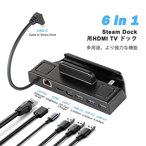 Steam deck/Steam Deck OLED/ASUS Rog Ally用TVドック HDMI出力 Iesooy充電スタンド 6 in 1ミニドック 三つのUSBポート& LAN ポート 放熱対策 スチー｜mitusawnto｜05