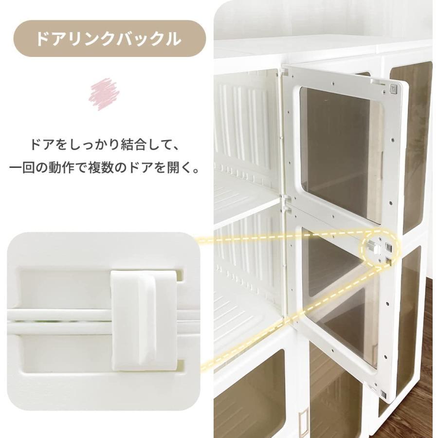 ワードローブ クローゼット 大容量 折り畳み式 扉付き 組立簡単 工具不要 おしゃれ 高耐荷重 洋服収納 防水 防塵 多機能収納 衣 15格 衣類収納 小物入れ_9