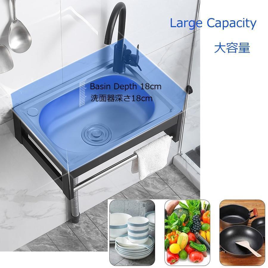 流し台屋外ステンレス大型ガーデンシンクシンク壁掛けシンクシングルシンクステンレス製Sinkキッチンシンク簡易流し台ワークベンチ、傷防止汚れ防の画像