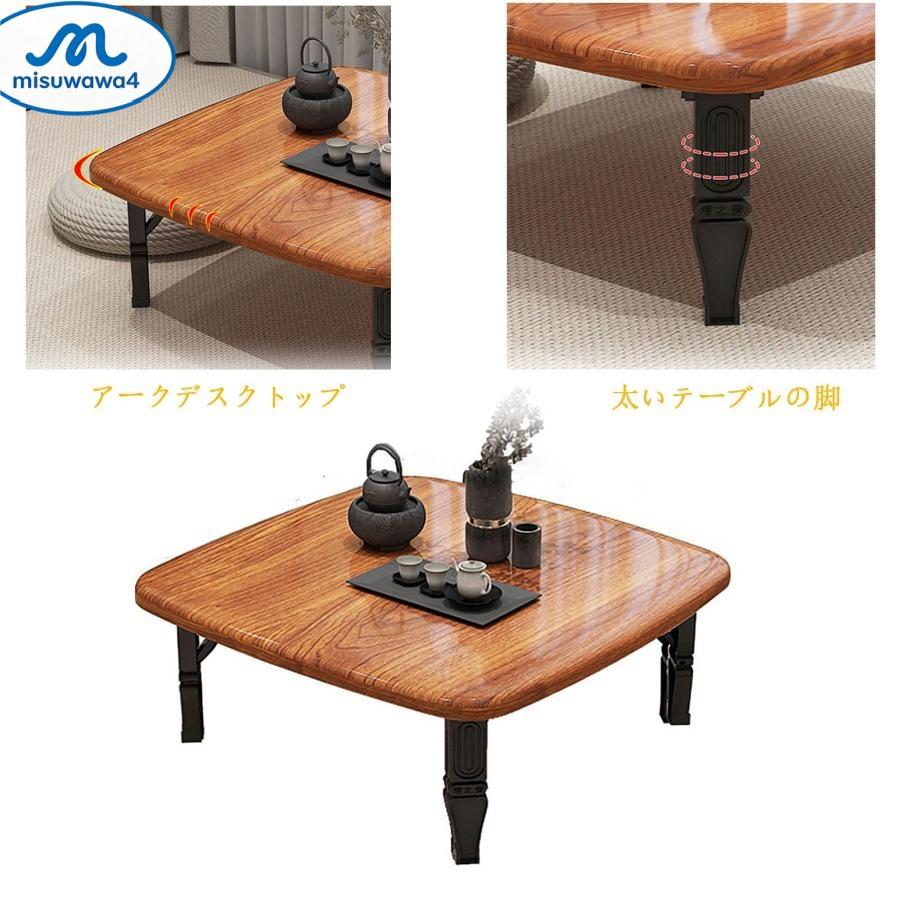 折りたたみ 丸テーブル 円卓 木製 ローテーブル 丸 正方形 木制ロー