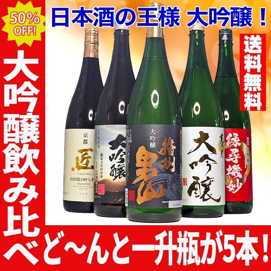 厳選日本酒1800ml5本セット6月最新入荷分 日本酒 飲み比べ 大吟醸 だけの セット 1800ml 5本 一升瓶 辛口 家飲み