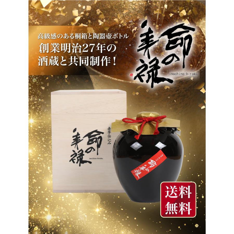 ギフト 贈り物 酒 焼酎 高級 芋焼酎 命の美禄 陶器 壺 豪華桐箱付き