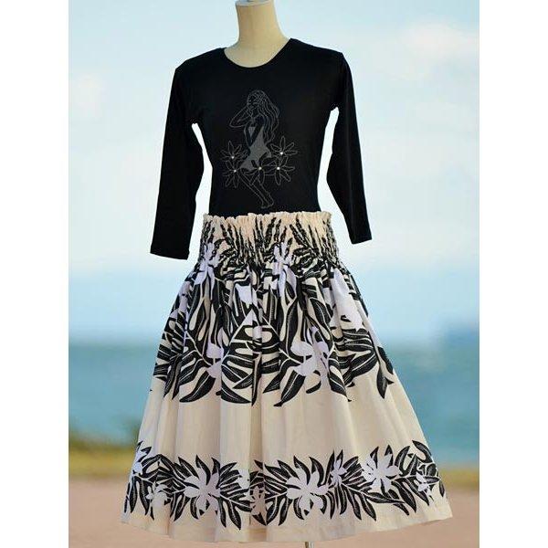 フラダンス リバーシブル フリルパウスカート 73cm丈 ブルー