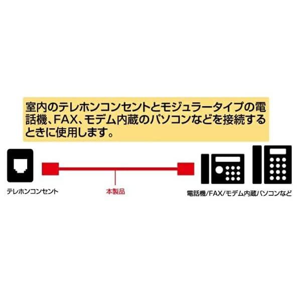 エルパ (ELPA) テレホンコード 電話 FAX 6極2/4芯 5ｍ ホワイト モジュラープラグ TEW-T050｜miuhouse｜03