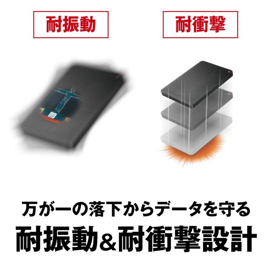 BUFFALO 耐衝撃 日本製 USB3.1(Gen1) ポータブルSSD 480GB [HDDより速い/強い] SSD-PL480U3-BK/N 【｜miuhouse｜05