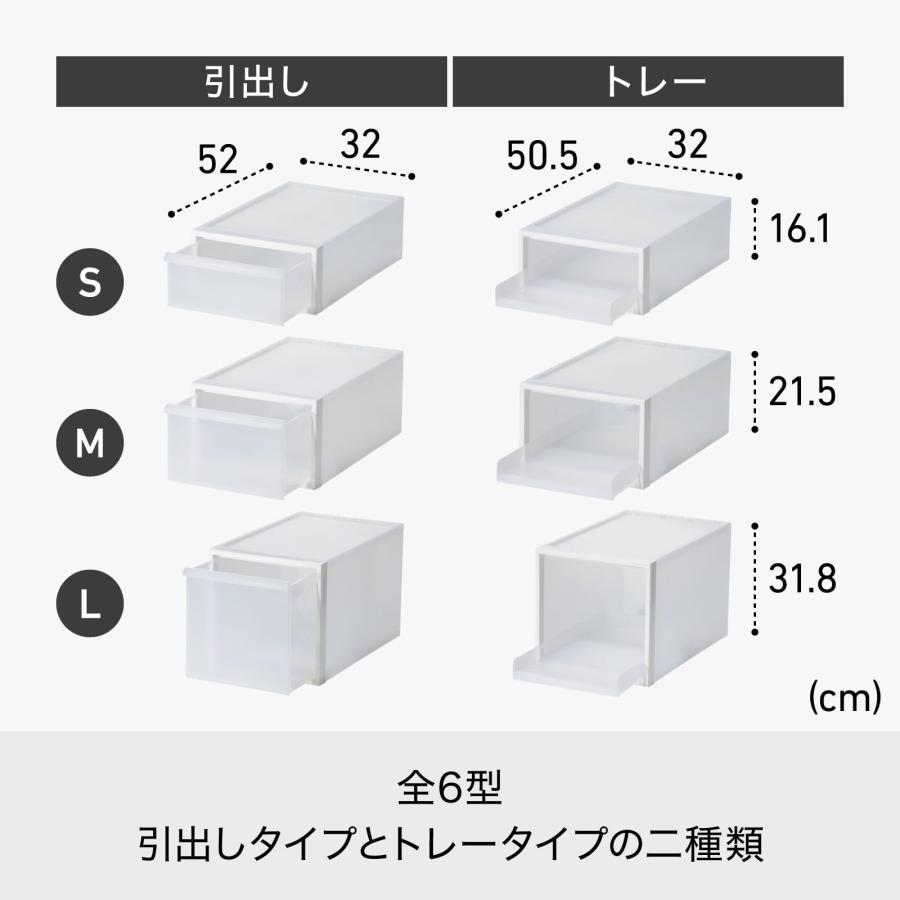 ライクイット (like-it) 収納ボックス クローゼットシステム 引出し S 幅32x奥52x高16.1cm オールホワイト CS-D1 奥行き5｜miuhouse｜03