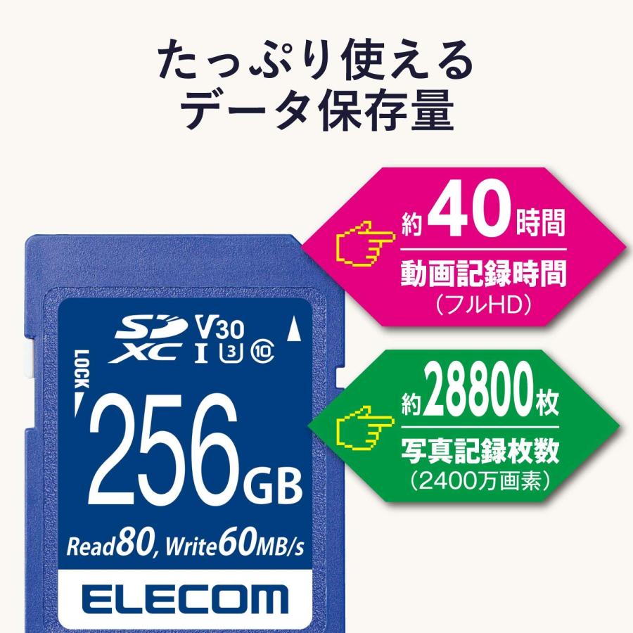 エレコム SDXCカード データ復旧サービス付 ビデオスピードクラス対応 UHS-I U3 80MB s 256GB MF-FS256GU13V3R｜miuhouse｜06