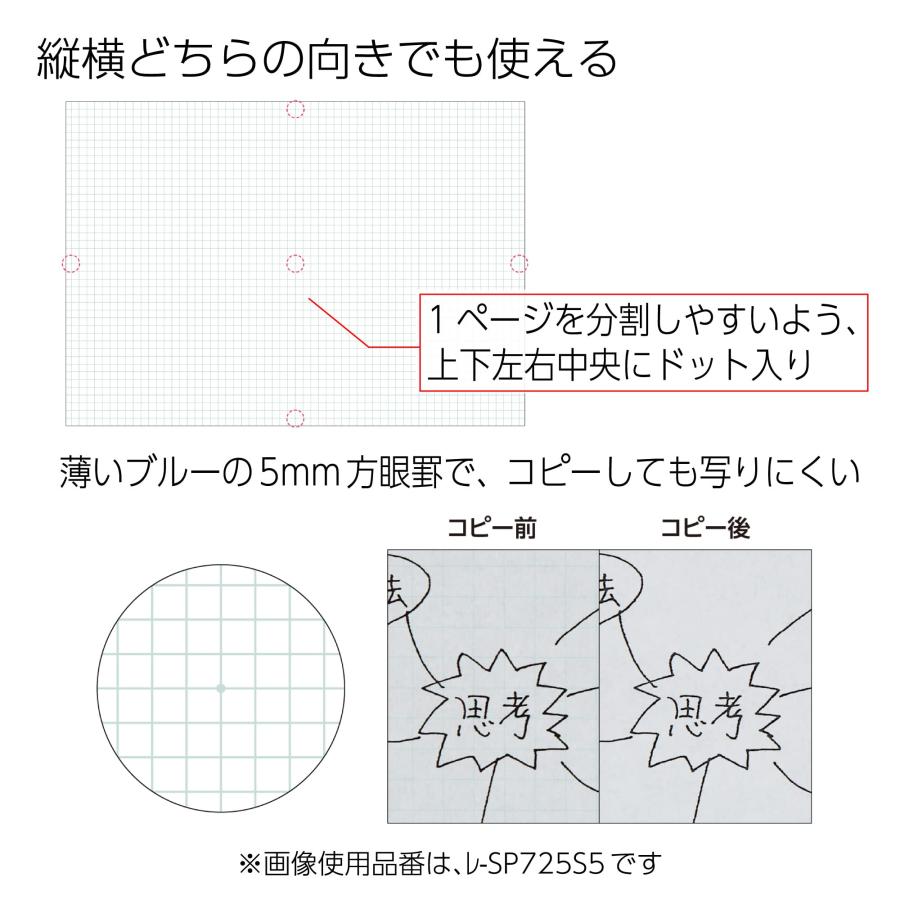 コクヨ(KOKUYO) レポート用紙 A3 キャンパス スプレッドペーパー 50枚 5mm方眼罫 レ-SP705S5｜miuhouse｜05