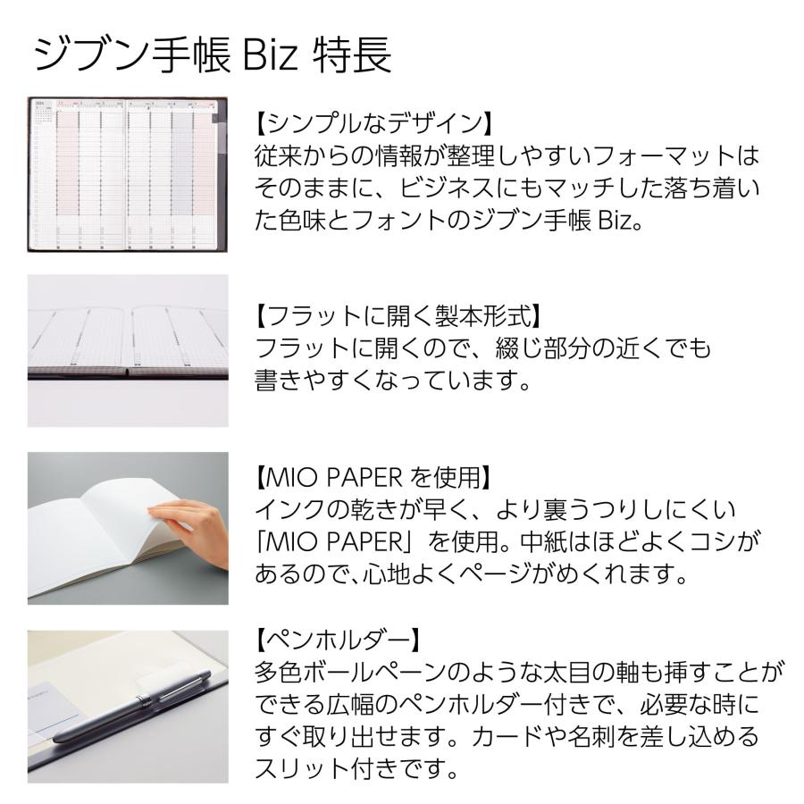 コクヨ(KOKUYO) ジブン手帳 Biz mini 手帳 2024年 B6 スリム マンスリー&ウィークリー マットブラック ニ-JBM1D-24｜miuhouse｜06