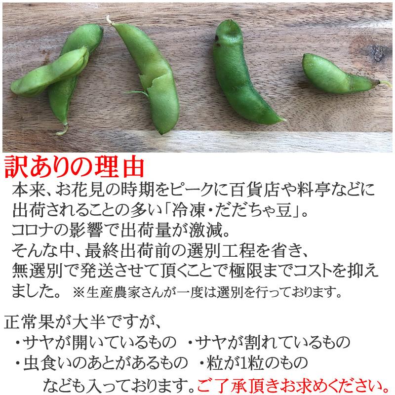 だだちゃ豆 1kg 冷凍 無選別 加熱調理済み 本場鶴岡 訳あり ご家庭用 業務用 おつまみ【送料無料(沖縄県・離島の除く)】｜miuranouen｜03