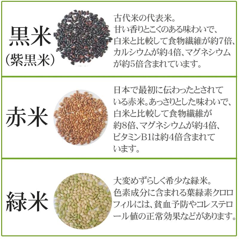 宮城県産 古代米 3種ミックス 800g 黒米 緑米 赤米 送料無料 メール便